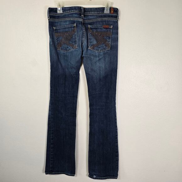 7 For All Mankind Flynt Jeans Women's 28 Bootcut Low Rise Festival Boho READ - Picture 2 of 13